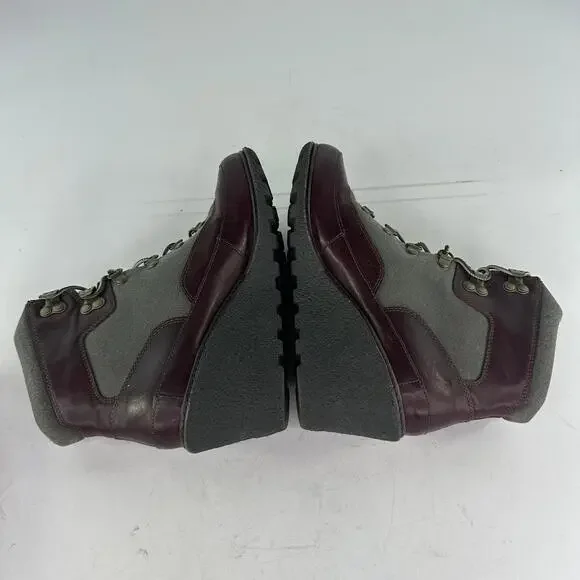Timberland Amston Hiker Wedge Booties Sz 10 Womens Burgunday Leather Canvas Boot - Picture 9 of 13